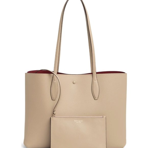 New Kate Spade All Day Large Tote Leather Timeless Taupe - Picture 5 of 5